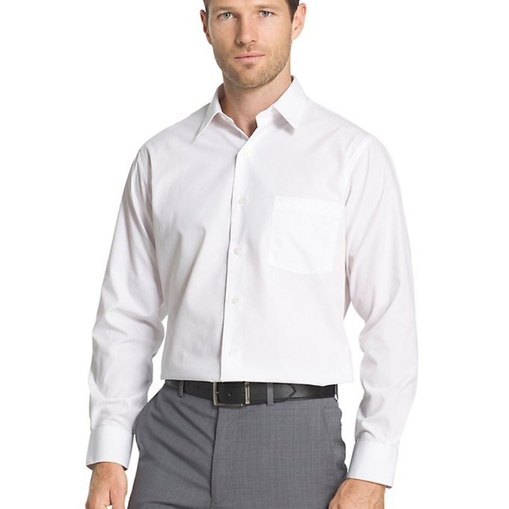Van Heusen Poplin White Men's Dress Shirt